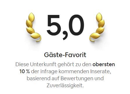 Airbnb Gäste-Favorit 5,0