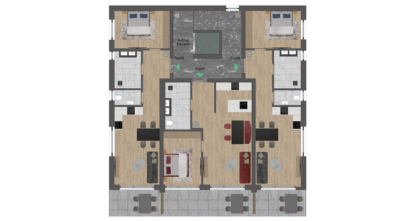 Floor plan second floor – holiday apartments Die Zillertalerin